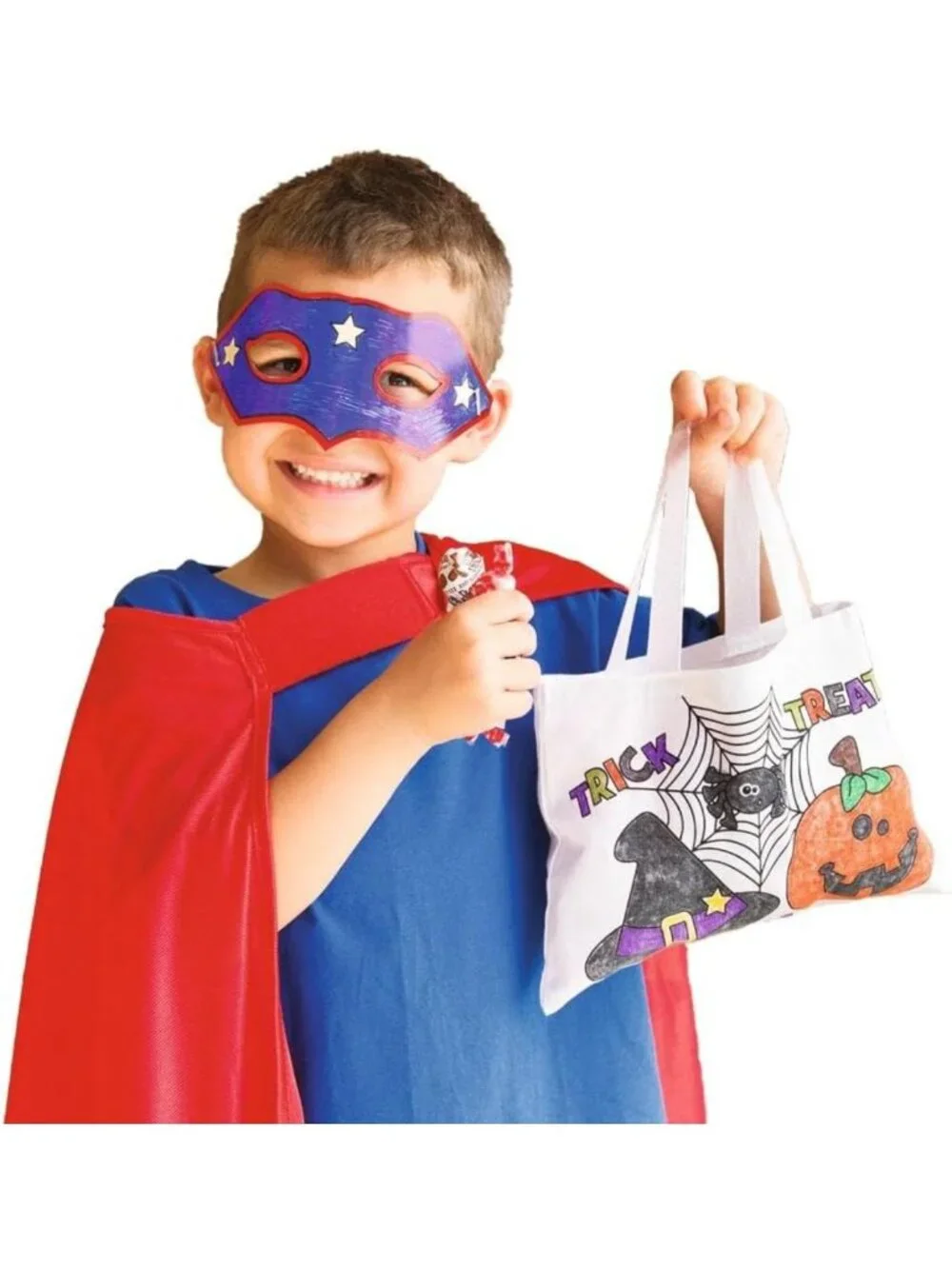 DIY Halloween Tote Bags - 50pc Color Your Own Canvas Craft Kits for Kids